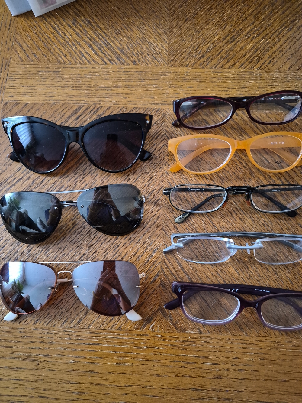 Assorted Women's Sunglasses and Eyeglasses - Black, Orange, Brown